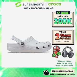  Giày Clog Unisex Crocs Classic - Xám - 10001-1FT ADS01 LS100 B000 