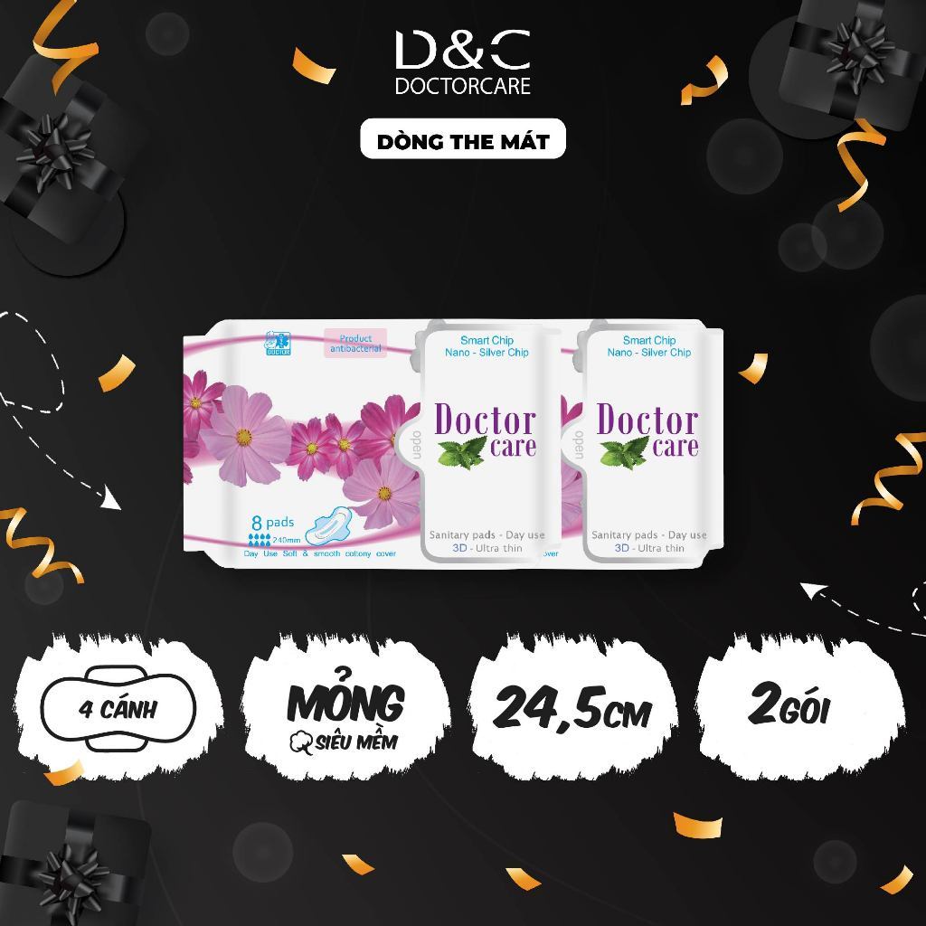 Combo 2 gói Băng vệ sinh thảo dược D&C Doctor Care ban ngày 24cm