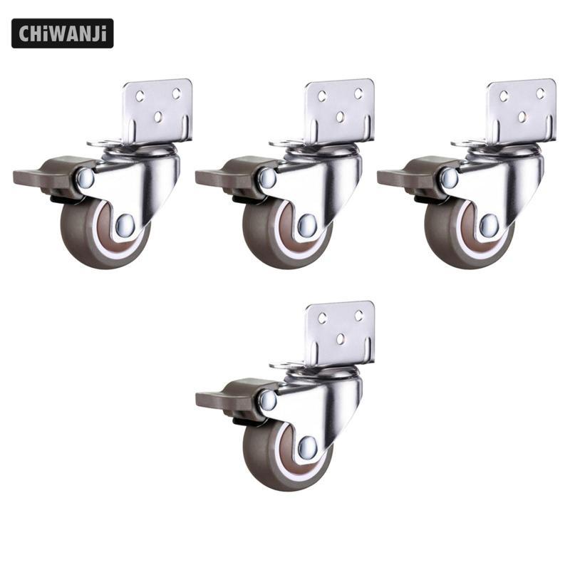 4 Đĩa Bánh Xe Cao Su Xoay 360 Độ Có Phanh Thay Thế Tắt Tiếng Cho Đồ Nội Thất Giường Xe Đẩy Nhà Bếp K