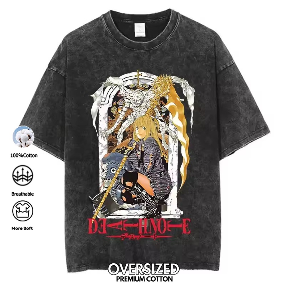 Áo Thun Nam Thiết Kế Death Note Anime, Cổ Tròn Style Y2K