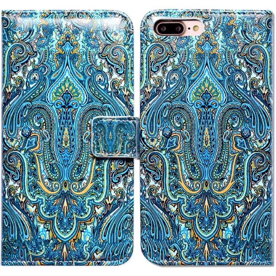 Ốp lưng iPhone 8 Plus, Vỏ bọc ví đựng thẻ Princely Paisley cho iPhone 8 Plus