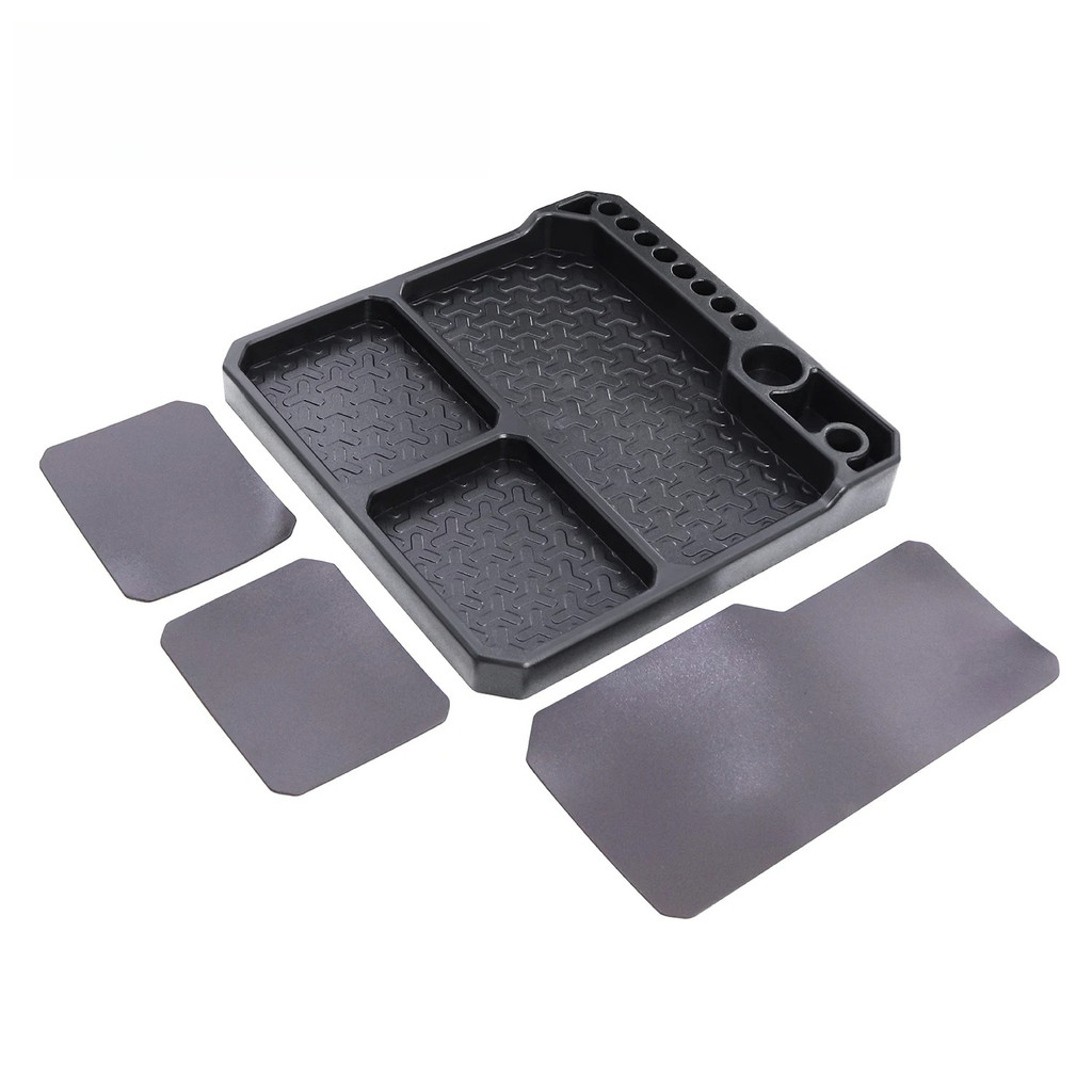 Khay đựng linh kiện silicon có chân đế dụng cụ (155 * 155mm) với 3 tờ từ tính cho mô hình máy bay th