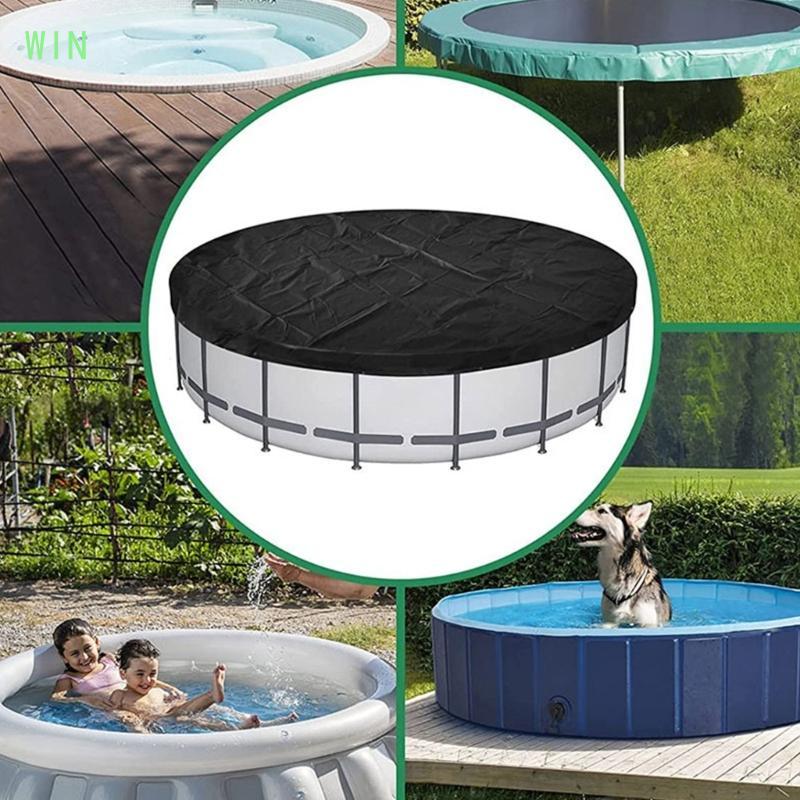 Heavy Duty 8FT Round Pool Cover Waterproof Outdoor Dust Protector for Pool
