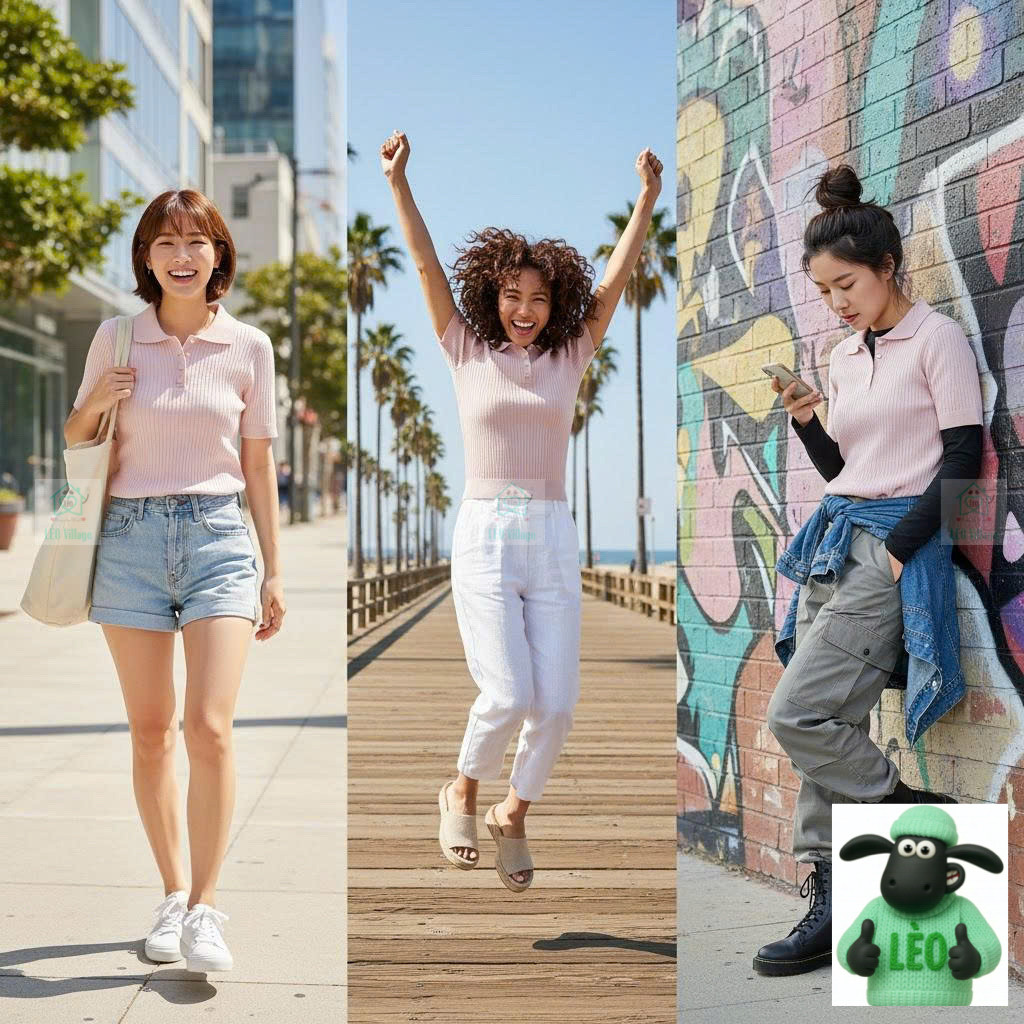 LEOVillage | BST Áo Len Tay Ngắn 2025