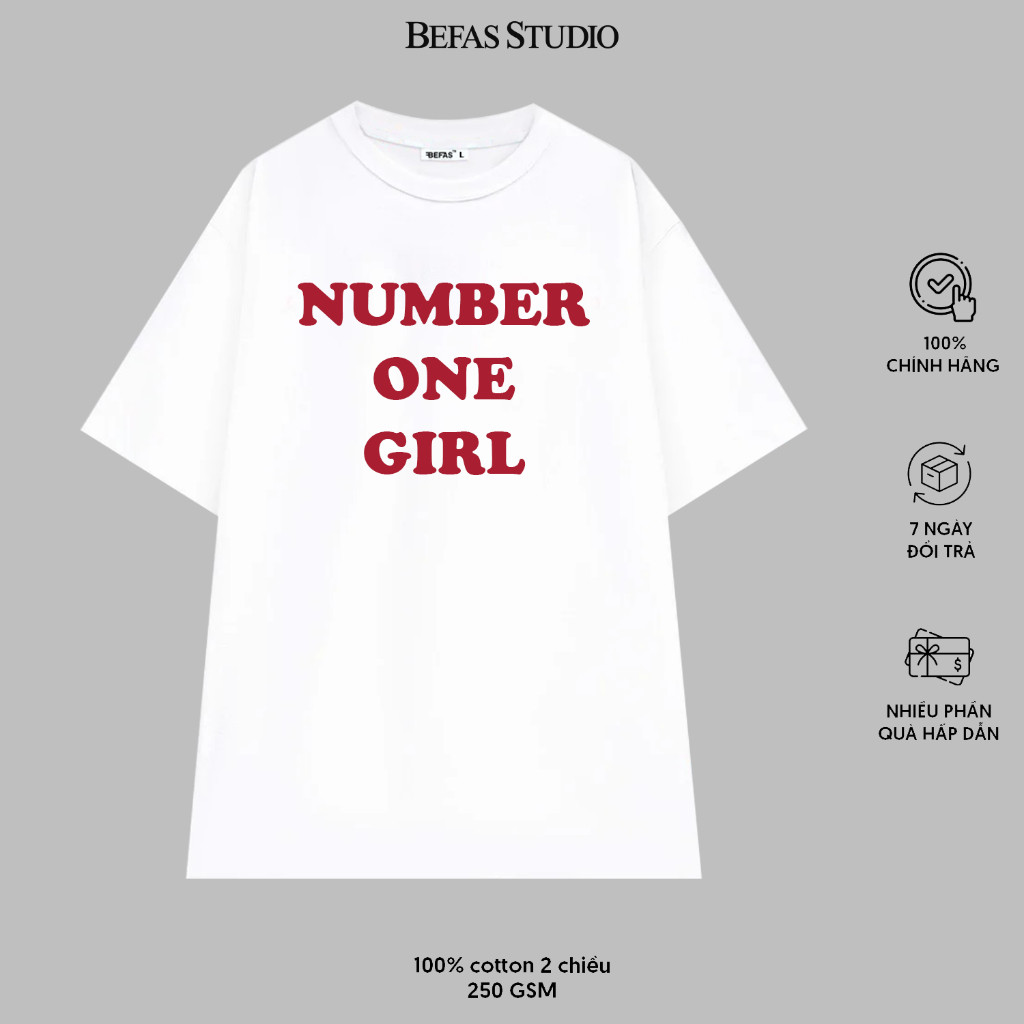 Áo thun tay lỡ Number One Girl - Rosé - Number One Girl T-Shirt Fullbox Unisex 100% cotton, oversize
