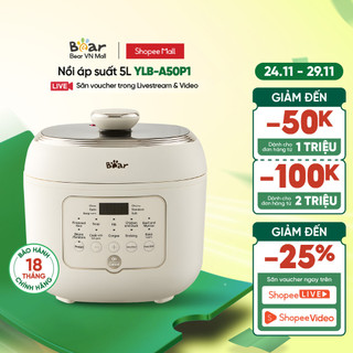 [Livestream] Nồi áp suất 5L Bear YLB-A50P1 (2 lòng nồi) - Hàng Chính Hãng