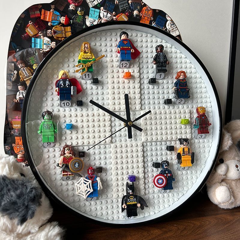 Đồng hồ để bàn Đồng hồ để bàn Nơi để bàn Lego Khối xây dựng di Phòng trẻ em Phòng ngủ Treo y Đồng hồ