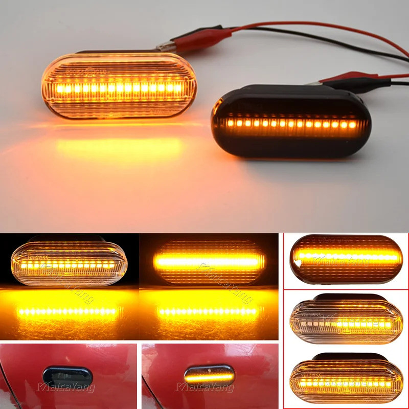 2 Miếng Led Năng Động Bên Đánh Dấu Bật Đèn Tín Hiệu Cho Volkswagen VW Bora Golf 3 4 Passat 3BG Polo 