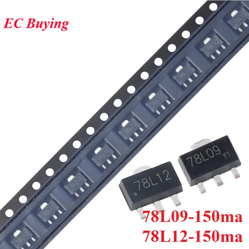 20 Cái / 10 Chiếc 78L09 78L09-150ma 78L12 78L12-150ma SOT-89 SOT89 Bộ Điều Chỉnh Tuyến Tính Chip IC 
