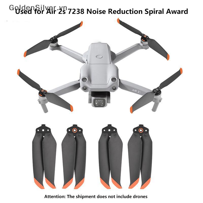 GoldenSilver 7238 Đạo cụ tiếng ồn thấp Cánh quạt cho Mavic Air 2 / AIR 2S 7238F Cánh thay thế Đạo cụ
