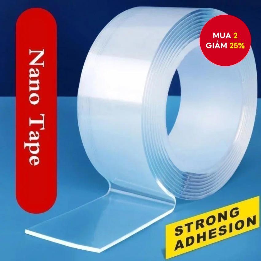 Băng Nano Độ Dính Cao Có Thể Giặt Được Không Có Dư Lượng Trong Suốt Hai Mặt Magic Gắn Băng Mờ 1m 1 Pc