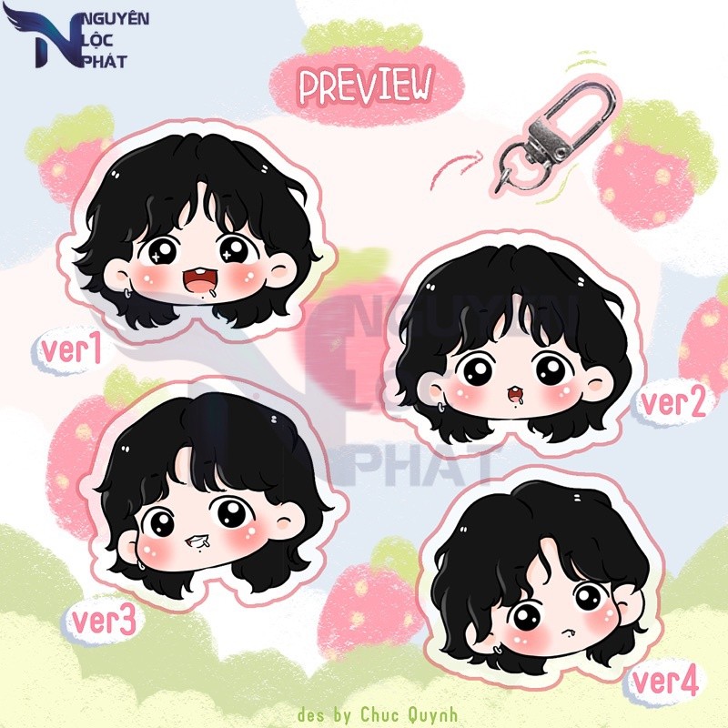 [ SẴN ] KEYRING JUNGKOOKIE TÓC XOĂN nlp shop