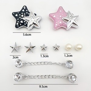 Thời trang kim loại Buckle Set8/15/20 Bộ Kim Cương Vàng Phong Cách Bướm Sandal Dán Sandal Nút Khóa G