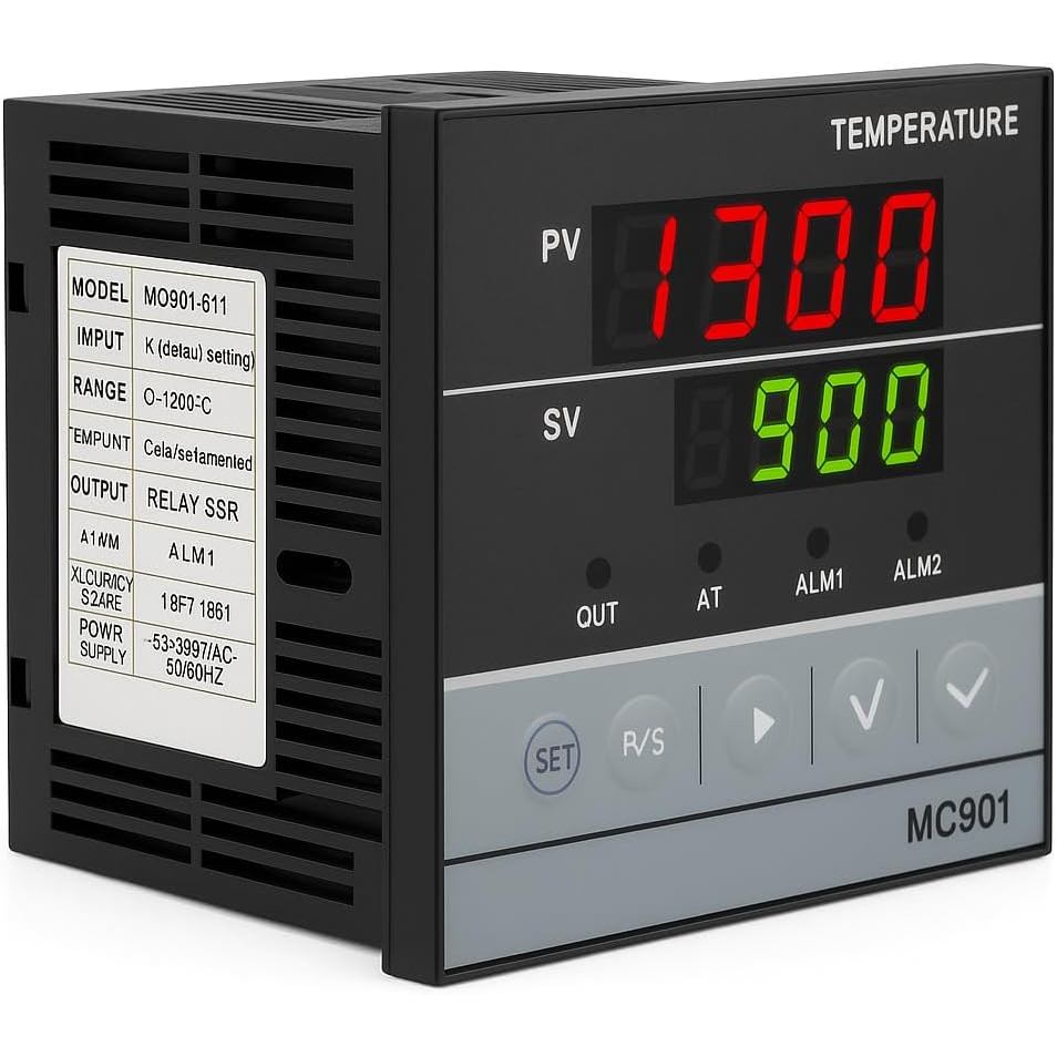 Bộ điều khiển nhiệt độ PID, Màn hình kỹ thuật số Loại K, MC901 Điều khiển nhiệt độ có thể lập trình 