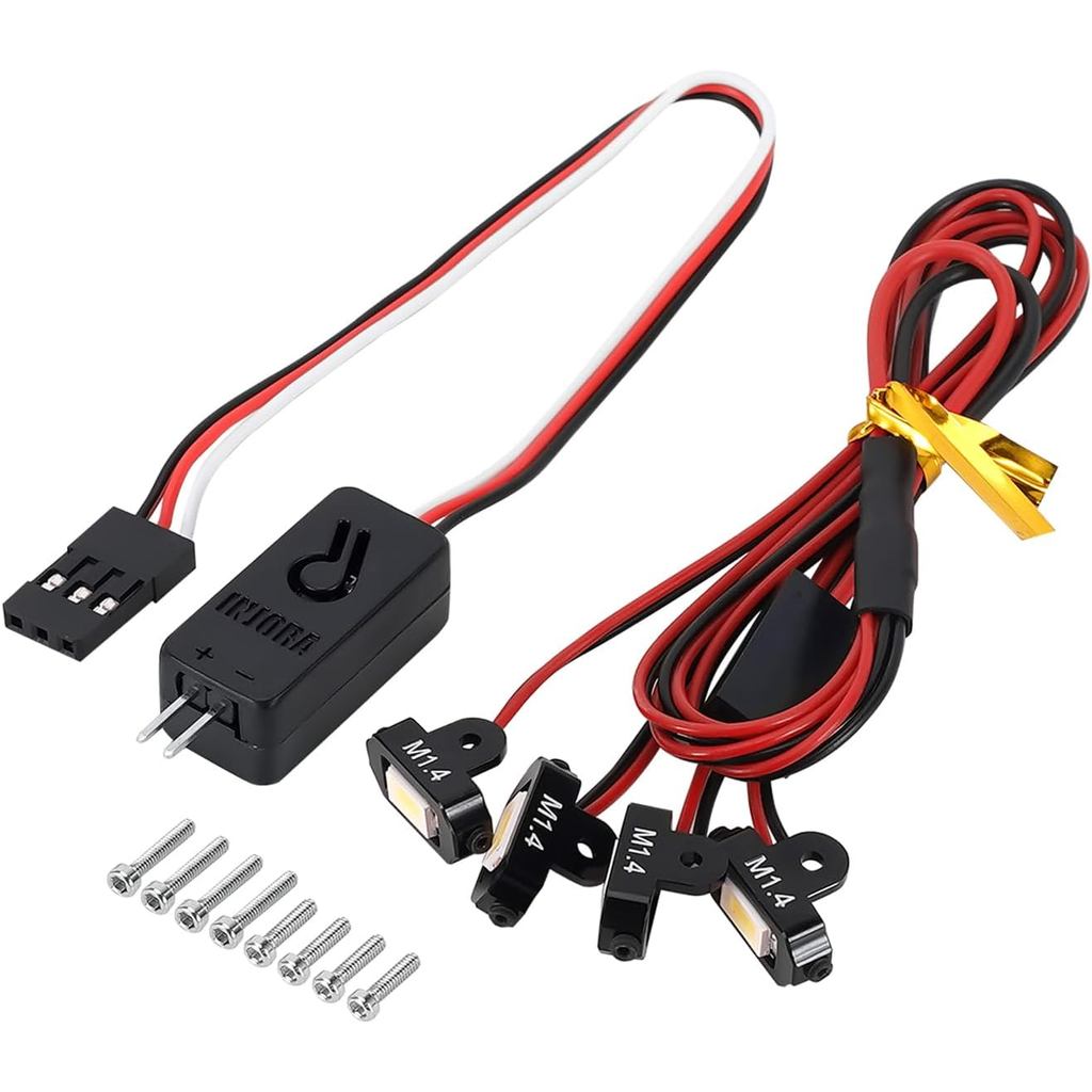 Bộ đèn đá INJORA M1.4 có bộ điều khiển để nâng cấp bánh xích RC 1 / 24 (4 đèn)