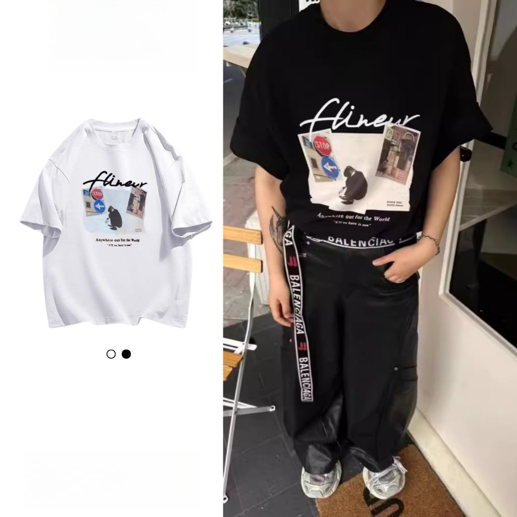 COD (Giao hàng trong 24 giờ). Áo Thun Nam Họa Tiết HINEW  Phông Tay Lỡ Chất Vải Cotton Co giãn Chuẩn