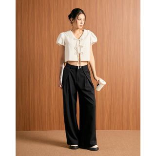   Quần tây nữ ống rộng lưng cao THE C.I.U quần dài dáng suông basic dễ phối đồ – Harry Pants 
