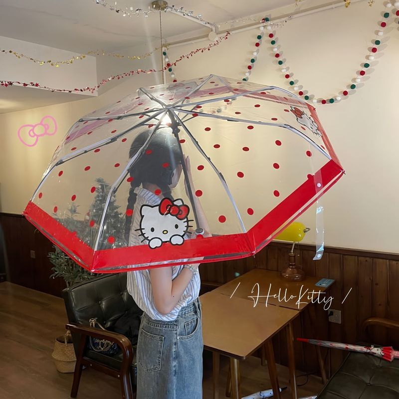 【Fast shipping】ô che mưa hello kitty  ô tự động hello kitty Hướng dẫn sử dụng ô Hello Kitty dễ thươn
