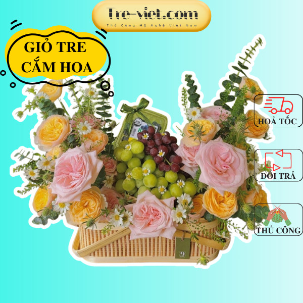 Giỏ Picnic Bằng Tre Tiện Lợi - Giỏ Tre Đựng Đồ Chụp Hình Decor - Picnic Basket