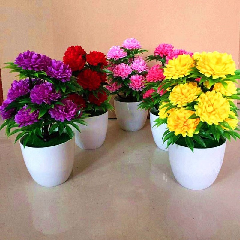 [NISO]Simulated Chrysanthemums Artificial Bonsai Fake Plant Flower Decoration for Home