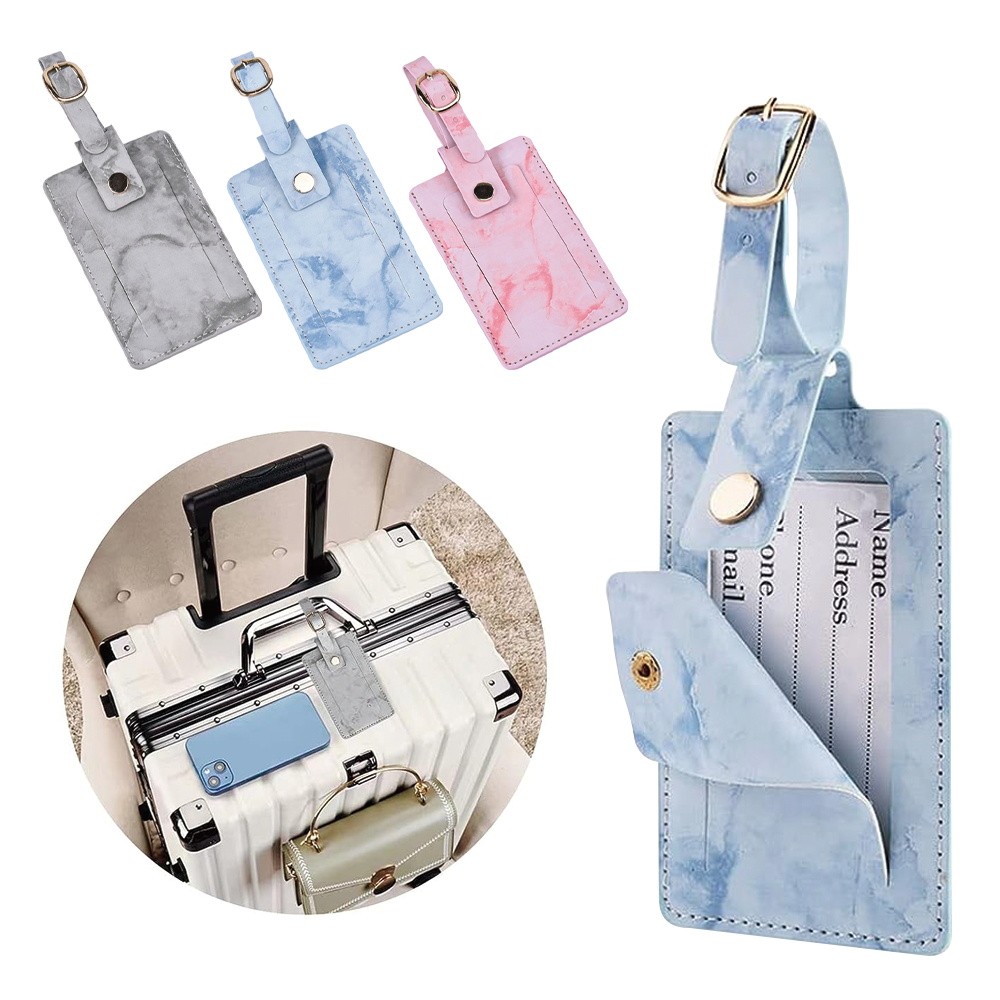 Nhãn koper Thẻ hành lý bằng da PU Thẻ hành lý du lịch Thiết yếu Dễ mang theo Tấm nhận dạng hộp hành 