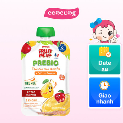 TRÁI CÂY XAY NHUYỄN FRUIT ME UP PREBIO LÊ-TÁO 80g