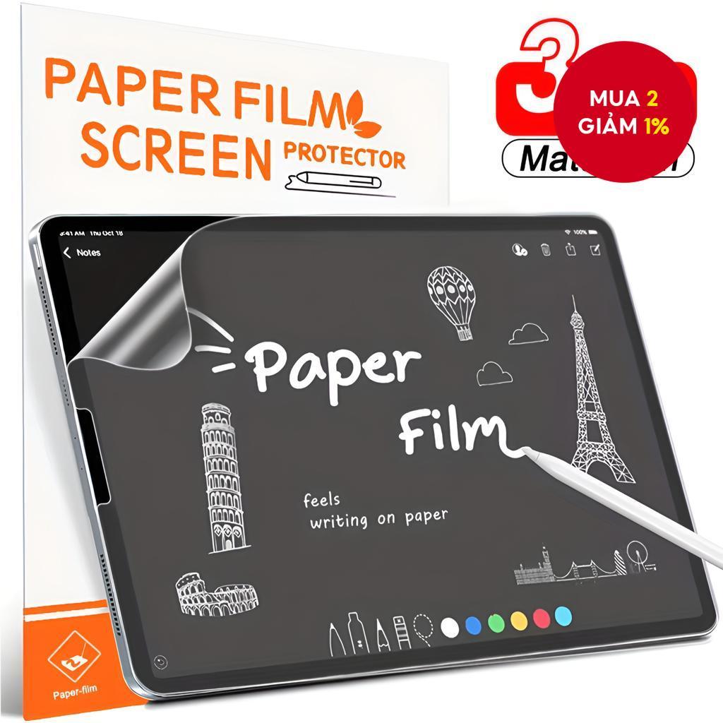 3 Miếng Dán Bảo Vệ Màn Hình Giống Giấy Mờ Cho iPad Anti-Glare Air / Pro 11 / 13 '' Mini 8.3 / 7.9 ''