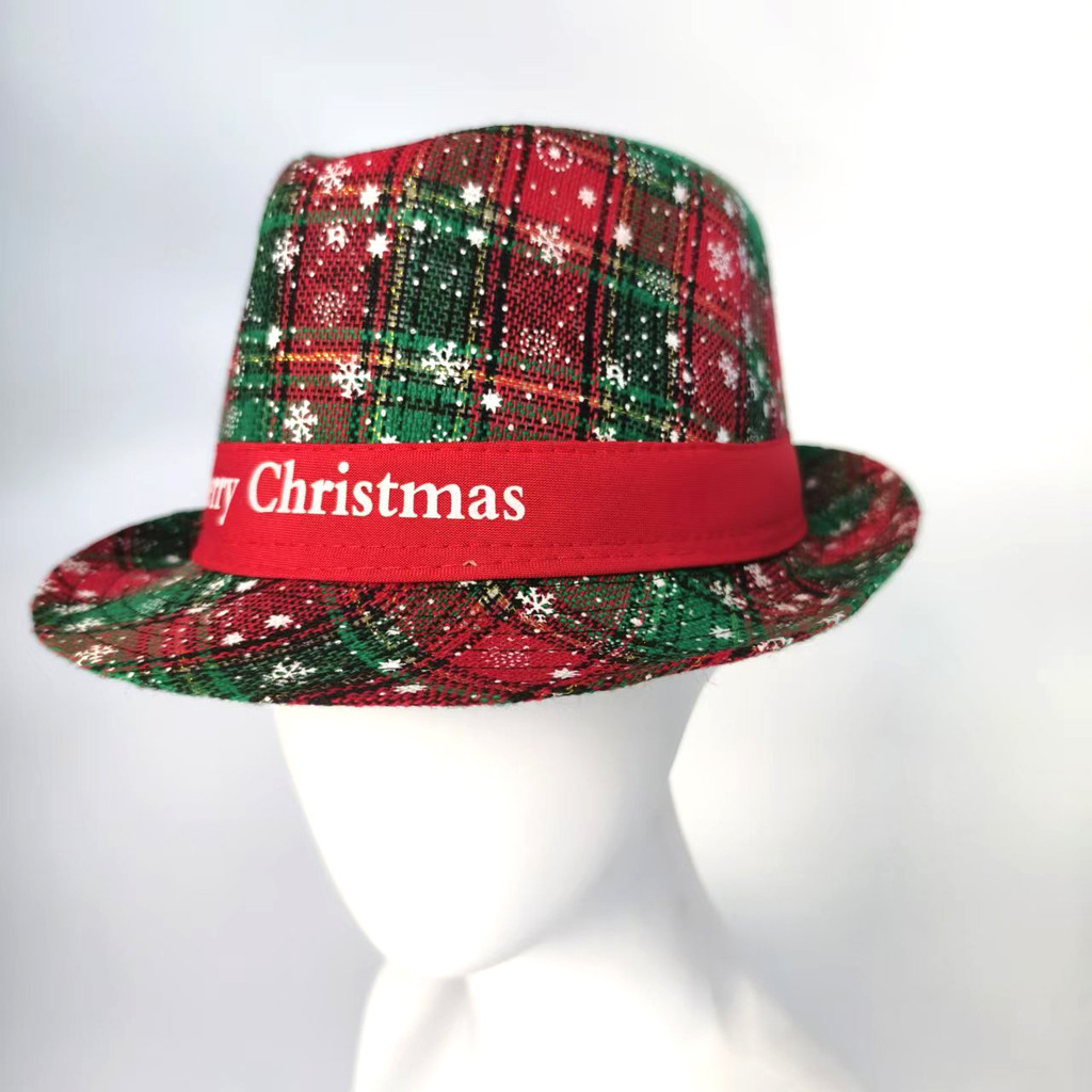 Series Giáng Sinh EVA Composite Checkered Top Hat Năm Mới Carnival Đảng Nón Giáng Sinh Checkered Hat