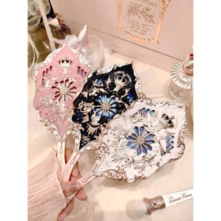  Flower Knows Little Angel Series Hàng hóa Trắng Obsidian Gương cầm tay Blush Brush Wool Dot Color Brush Cốc Swanba 