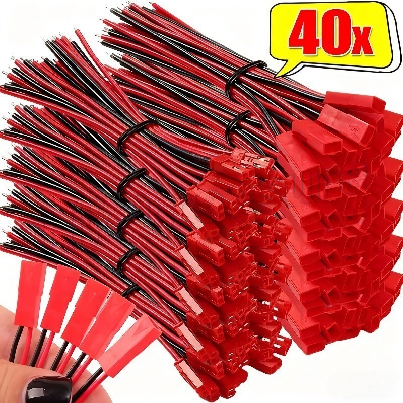 10-40 Cái Đầu Nối Phích Cắm JST - 2 Pin Nam Nữ Cắm Thiết Bị Đầu Cuối - Dành Cho Dải Đèn LED Đồ Chơi 