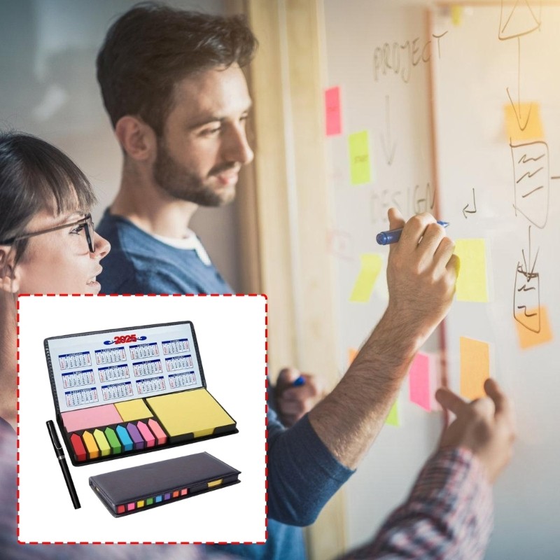 XY Tiện Lợi Stick Note Holder Daily Planner Note Box Lịch Thiết Kế Da PVC