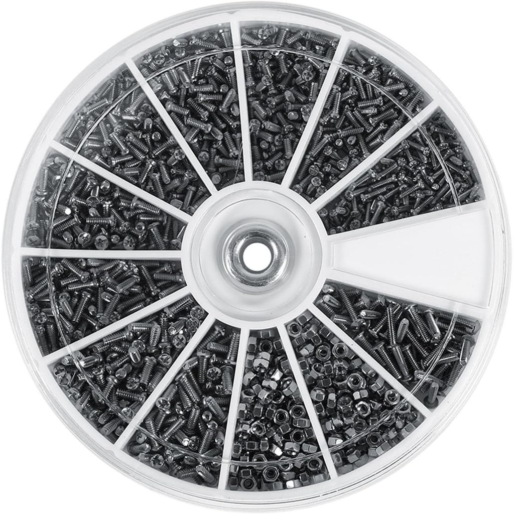 Bộ các loại hạt và ốc vít nhỏ, đa năng, 600 chiếc, 12 loại cho đồng hồ và kính