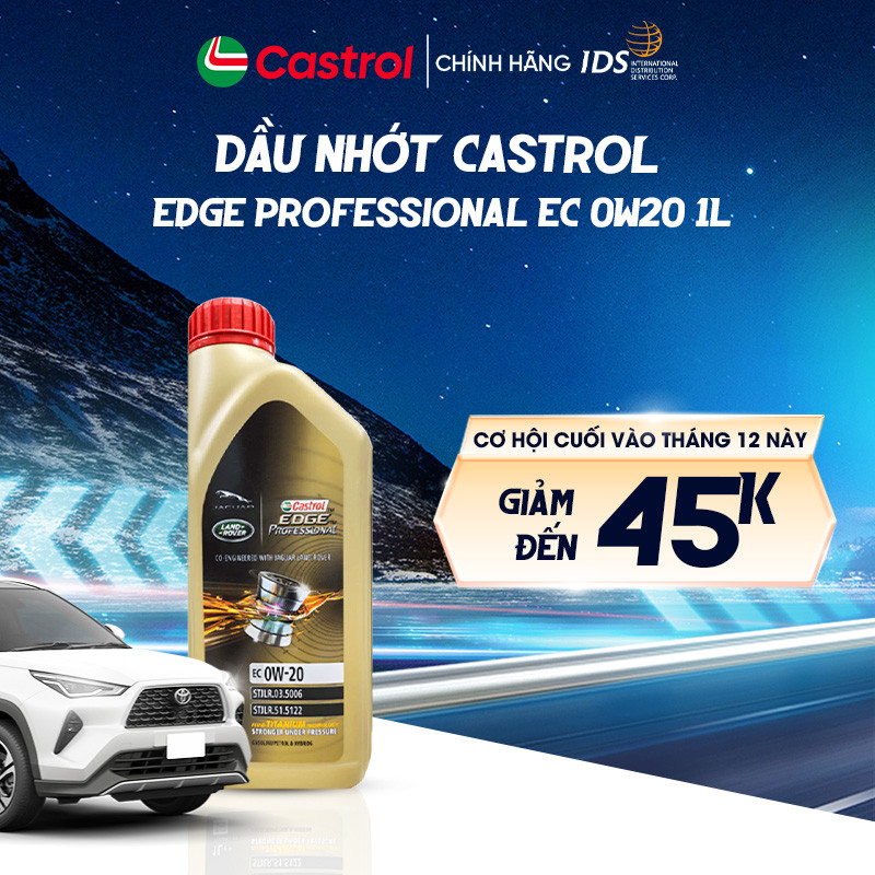Dầu Nhớt Ô Tô Castrol EDGE Professional EC 0W20 1L – Chính Hãng IDS, Giảm Ma Sát, Bảo Vệ Động Cơ, Ti