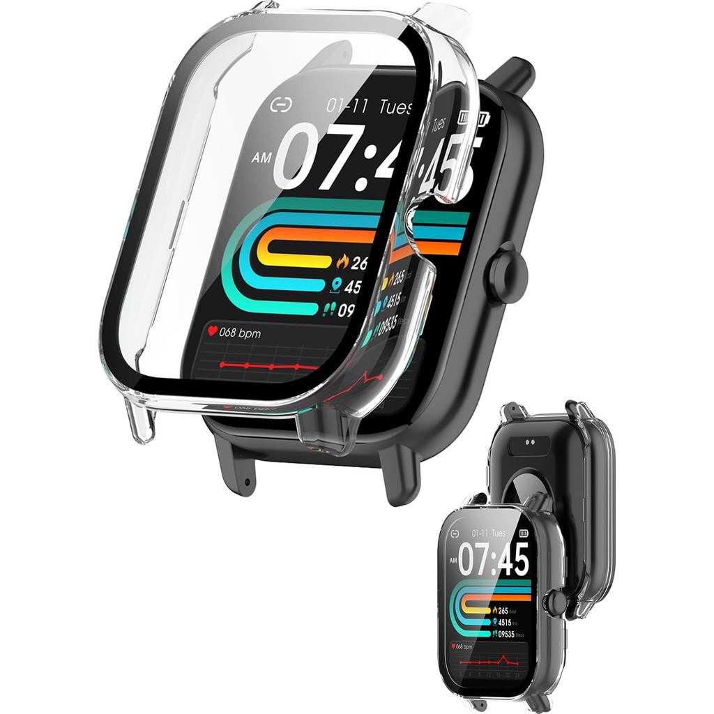 Vỏ đồng hồ thông minh P66D / P66E1.85 "có bảo vệ màn hình, Phim kính cường lực 9H tích hợp Ốp lưng P