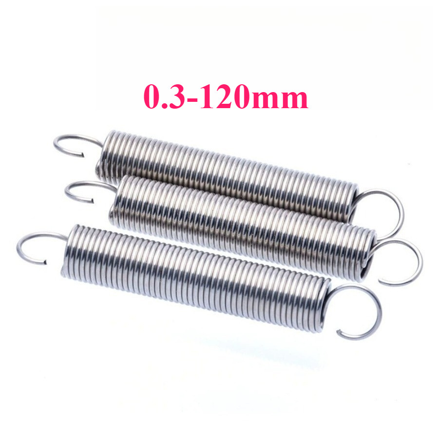 Lò xo căng thẳng inox 304 d = 0,3mm, OD3mm, L = 15 ~ 120mm lò xo căng thẳng có móc, áp dụng cho cửa 