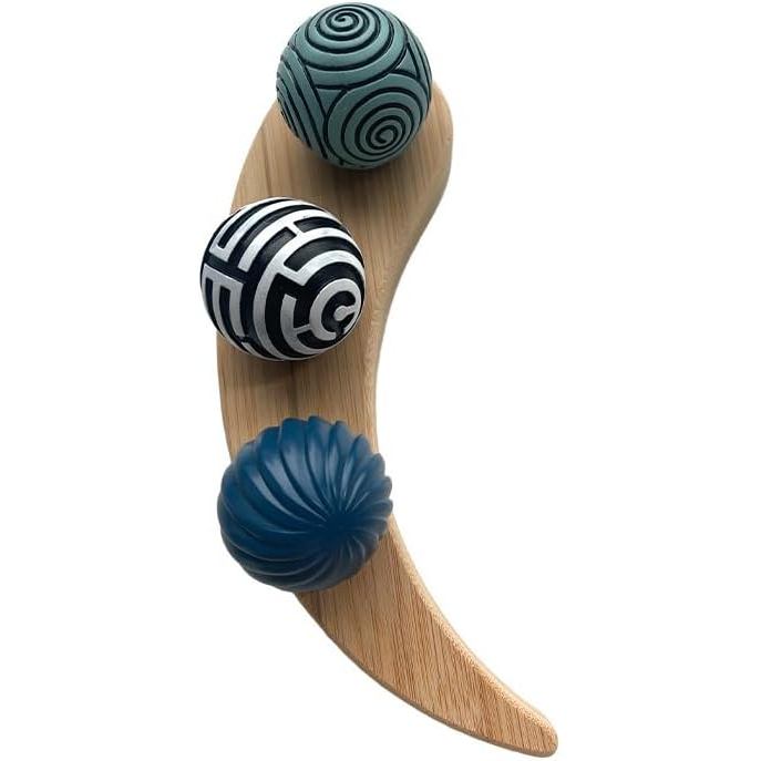 Zen Garden Kit, Thiền Cát Bóng Có Khay Tre Trang Trí Bàn Trà Mini Bóng Tròn Đồ Chơi Hiện Đại Nhựa Tố