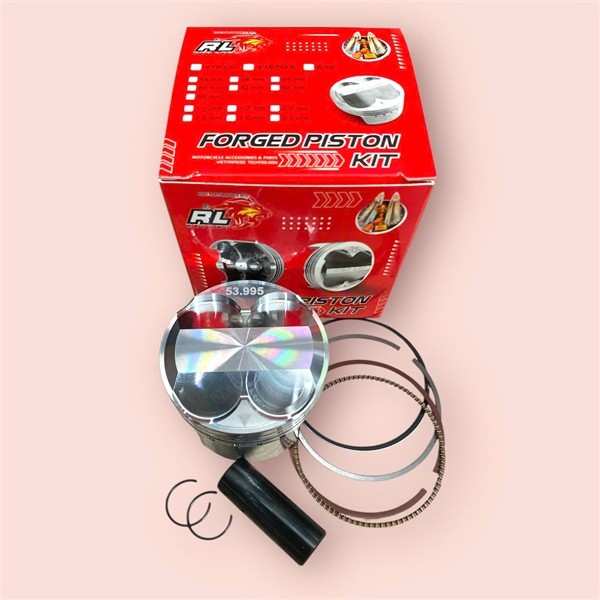 Pistong Bạc Ắc Phe Redleo Wave Dream 100 54mm 4Val ( Móc mắt sẵn size 19-21.5 )( ắc pt mạ đen DLC )