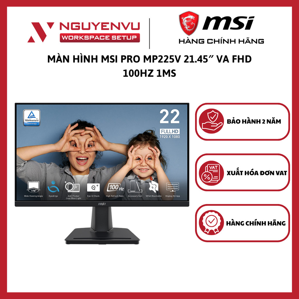 Màn hình MSI PRO MP225V (FHD/VA/100Hz/1ms) - Hàng Chính Hãng