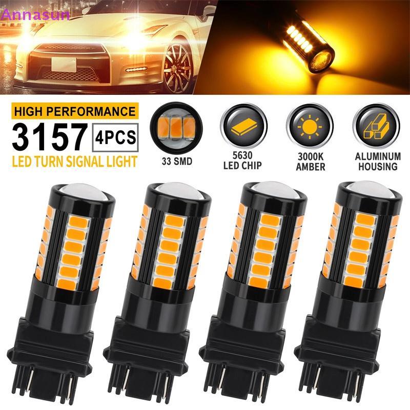 Annasun 4PCS LED 3157 3156 3057 3056 P27/7w LED Bulbs 5730 33 SMD LED Bulb Turn Signal Parking DRL L