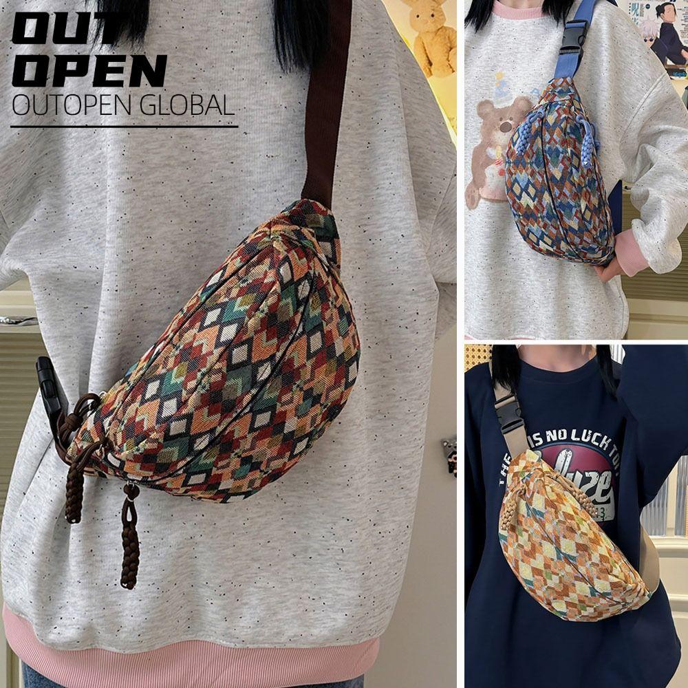 Túi đeo chéo Ngực OUTOPEN, Túi thắt lưng Bohemia dung tích lớn, Túi thắt lưng nhẹ thông thường