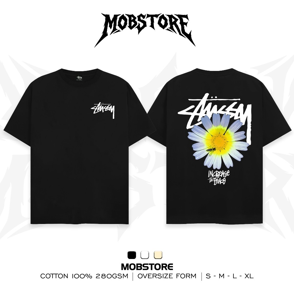 Áo Thun Stu Daisy Bloom Form Rộng Nam Nữ Unisex Vải Cotton Cao Cấp Dày Dặn  - MOB STORE