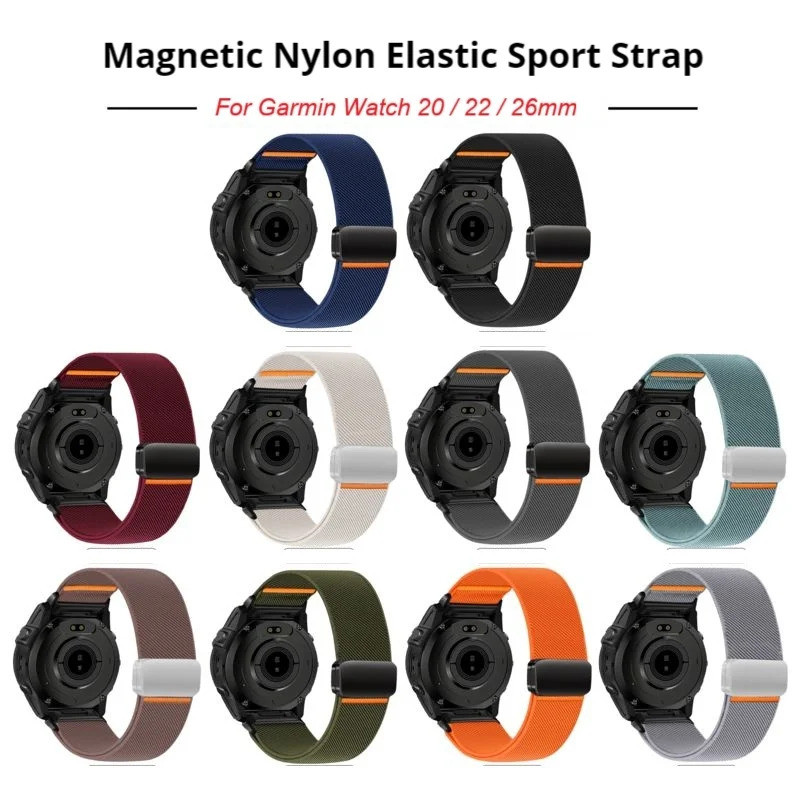 20 / 22 / 26mm QuickFit Dây đeo Nylon từ tính cho Garmin Fenix 8 Dây đeo đồng hồ Garmin Fenix 8 51 4