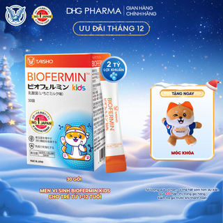  Men Vi sinh Biofermin Kids cân bằng hệ vi sinh giúp giảm triệu chứng rối loạn tiêu hoá - Hộp 30 gói x 1,5g 