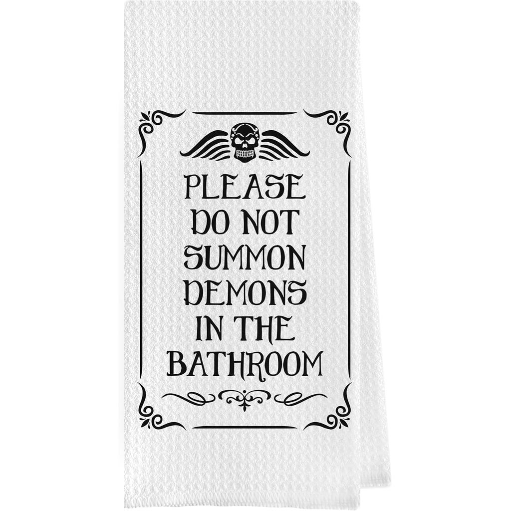 Halloween Bathroom Towels Decor - Gothic Home Decorative Waffle Weave Hand Towels for Bathroom, Retr