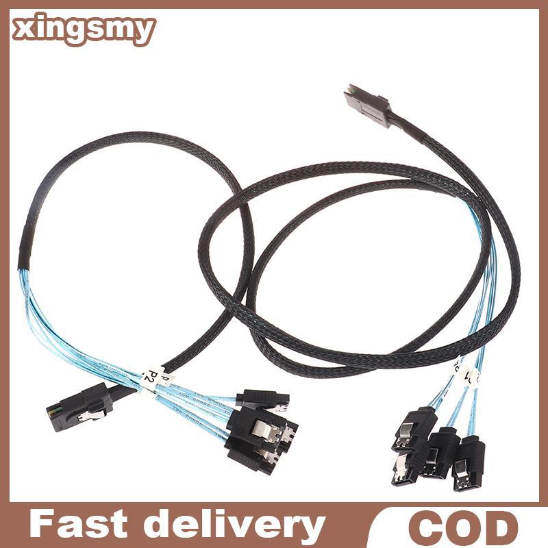 Cáp Xingsmy SAS SATA -SAS SFF-8087 Đến 4 Cáp SATA SAS 4i SFF8087 36P Đến 4 Cáp SATA 7P 12Gbps 1 / 0.
