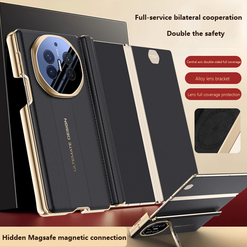 Ốp điện thoại Da Mạ Sang Trọng Cho Huawei Mate XT Ultimate 5G Hợp Kim Ống Kính Giá Đỡ Bảo Vệ Dành Ch