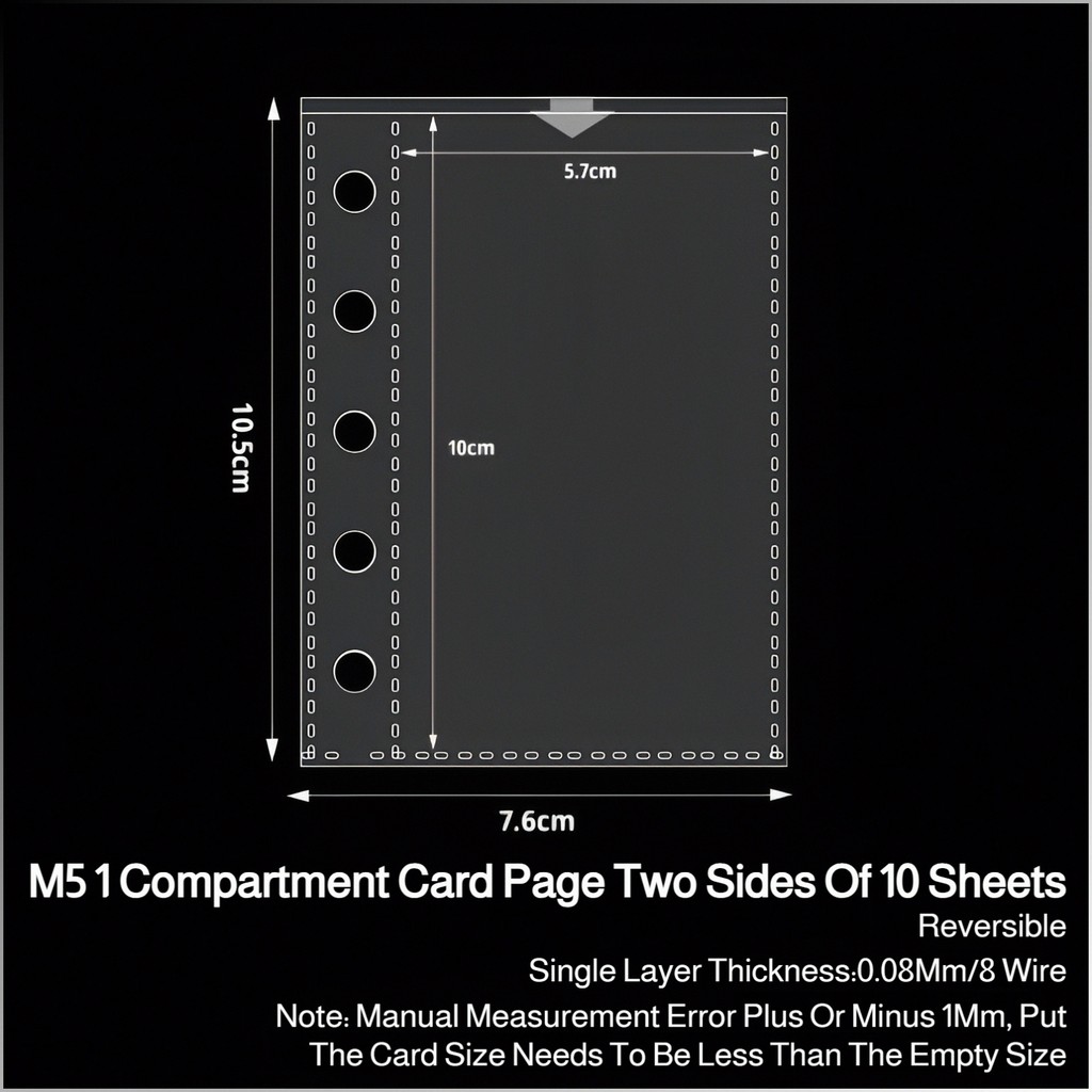 Sổ tay rời m5 xách tay, bìa cứng trong suốt, khóa kép, vỏ sổ rời m