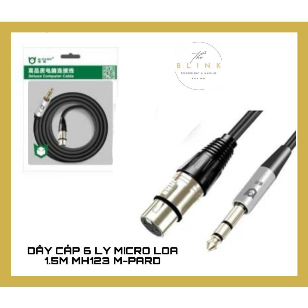 Dây Cáp 6 Ly Micro Loa Karaoke 1.5M MH123 M-PARD, Chính Hãng Phân Phối