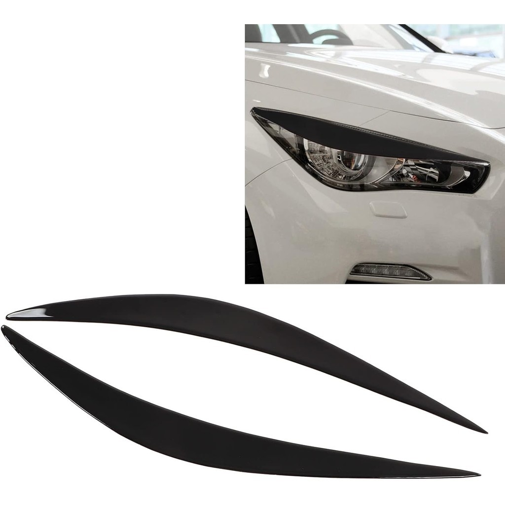 Q50 Mí Mắt Cho Infiniti Q50 Sợi Carbon Đèn Pha Lông Mày Che Môi Trước 2 Chiếc Đèn Pha Lông Mày Bao V