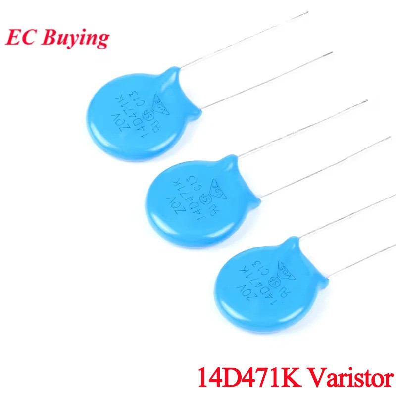10 Cái / 5 Chiếc Varistor 14D471K 14D-471K 14D471 470V Điện trở phụ thuộc điện áp kim loại VDR VSR